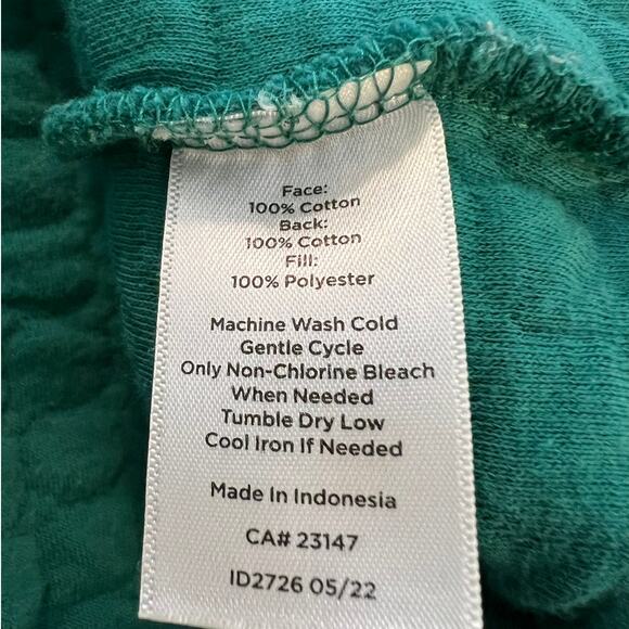 Talbots Women's Quilted Pullover Top in Green with Funnel Neckline Size XS - Picture 5 of 5